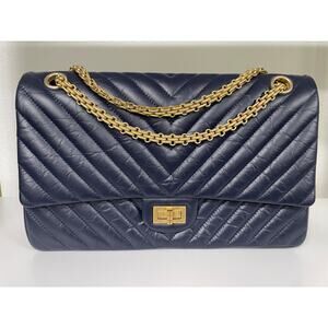 CHANEL 2.55 Reissue Medium Navy Flap Bag